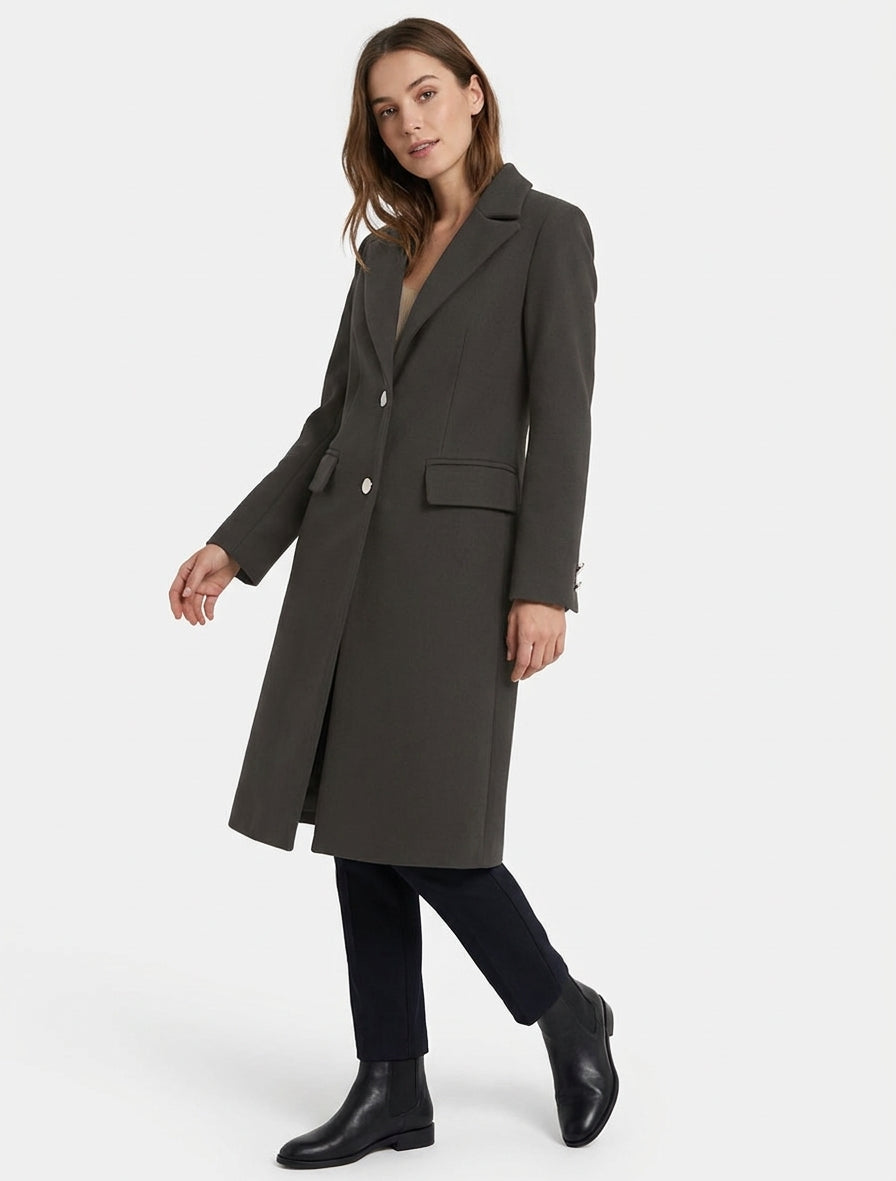 Cappotto lungo dritto classico - Nero