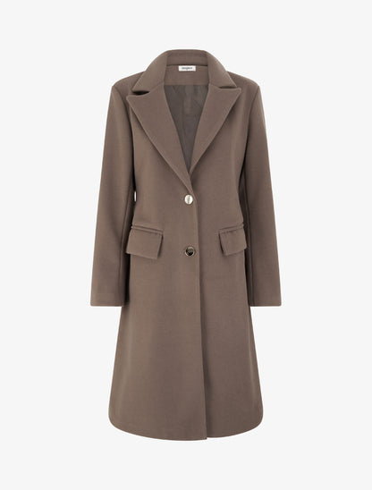Manteau long droit classique - Taupe foncé - 1