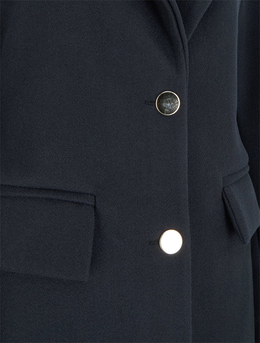 Manteau long droit classique - Marine - 3
