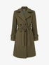Manteau droit uni ceinturé - Vert olive - 1