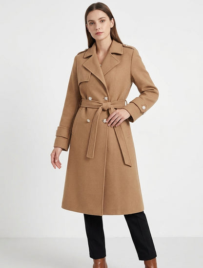 Cappotto lungo con collo a lancia - Chameau