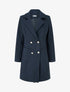 Manteau en laine mélangée à poches plaquées - Marine - 1