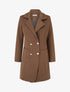 Manteau en laine mélangée à poches plaquées - Marron - 1