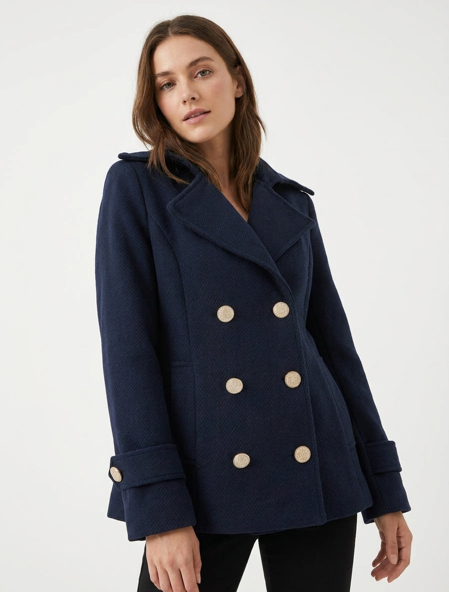 Cappotto dritto in misto lana - Marina