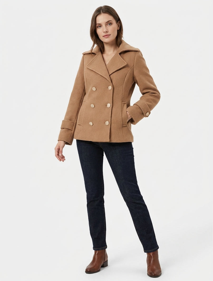 Cappotto dritto in misto lana - Chameau