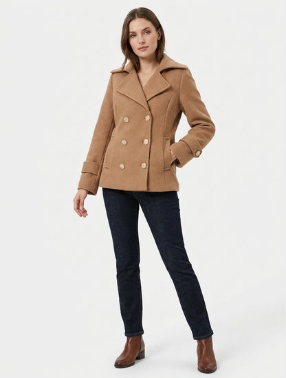 Cappotto dritto in misto lana - Chameau