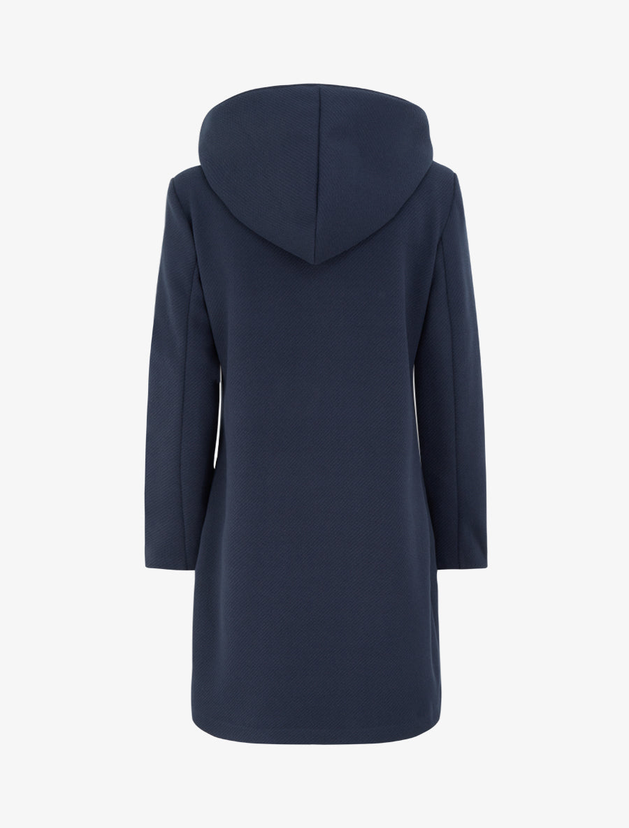 Duffle-coat uni à capuche - Marine - 2