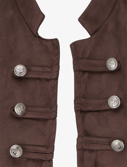 Veste suédine style officier - Marron - 3