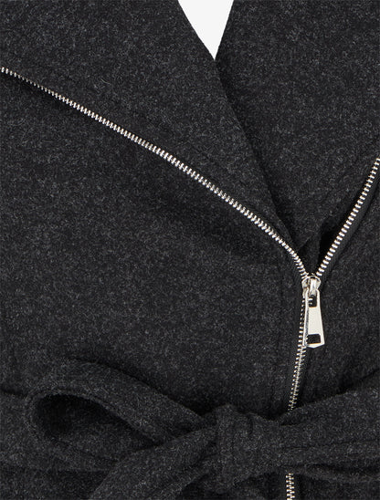 Manteau zippé col à revers - Gris anthracite - 3