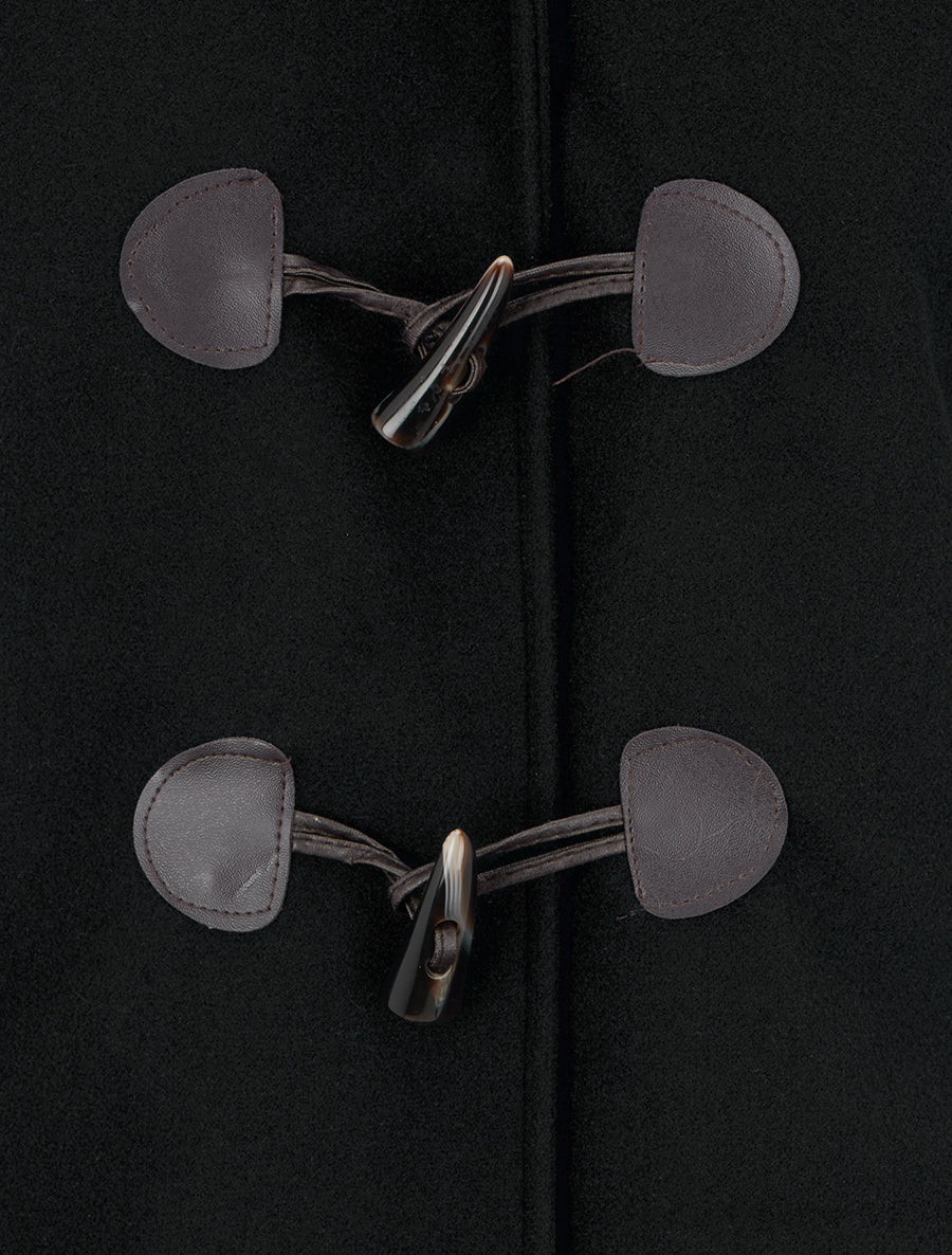 Duffle-coat à attaches contrastantes - Noir - 3