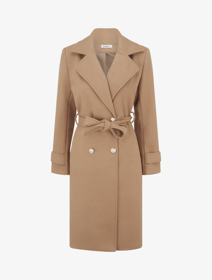 Manteau droit à col cranté - Camel - 1