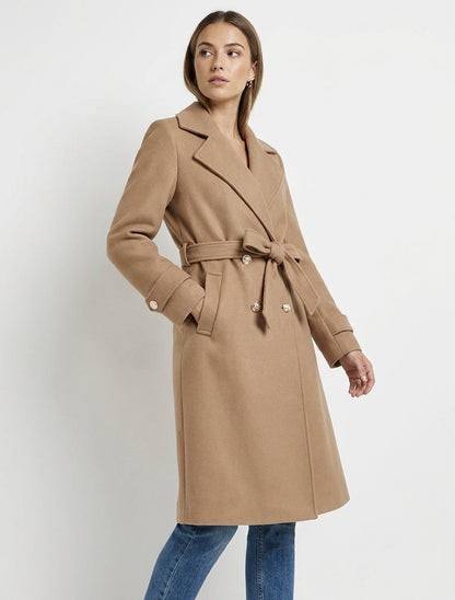 Cappotto dritto con collo dentellato - Chameau