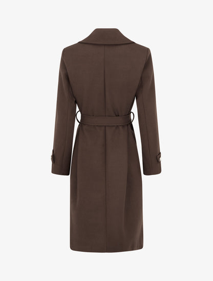 Manteau droit à col cranté - Marron - 2