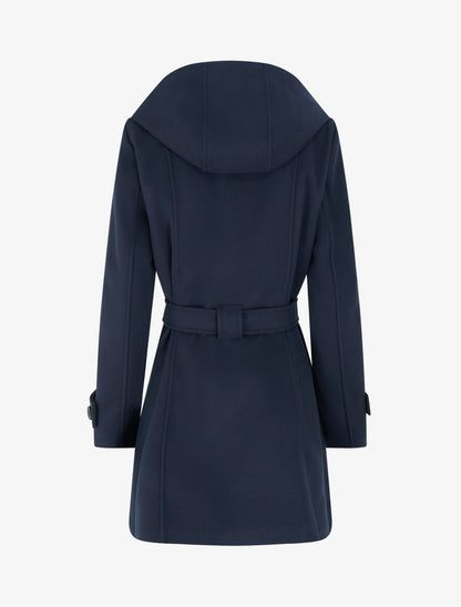 Manteau droit à capuche amovible - Marine - 2