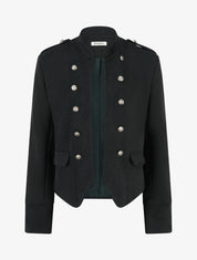 Veste en suédine à boutons décoratifs - Noir - 1