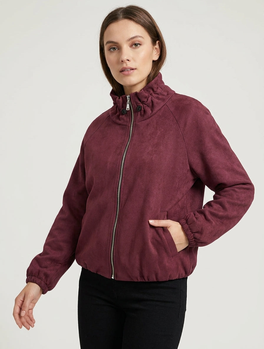 Bomber unito con tasche - Bordeaux