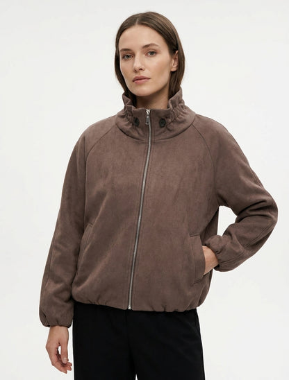 Bomber unito con tasche - Marrone