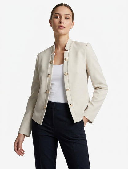 Giacca dritta aperta stile ufficiale - Beige