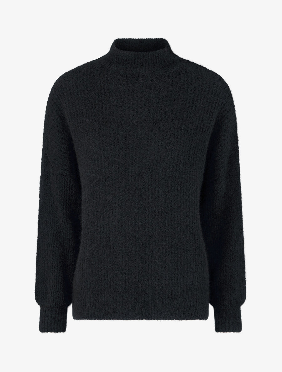 Pull en maille duveteux - Noir - 1