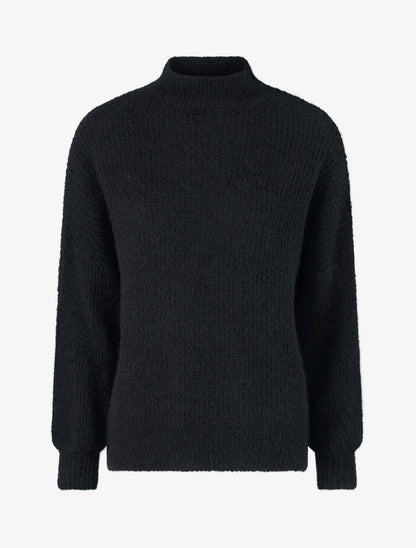 Pull en maille duveteux - Noir - 1