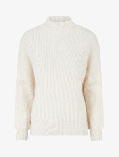Pull en maille duveteux - Crème - 1