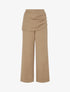 Pantalon ample taille haute et drapé - Camel clair - 1