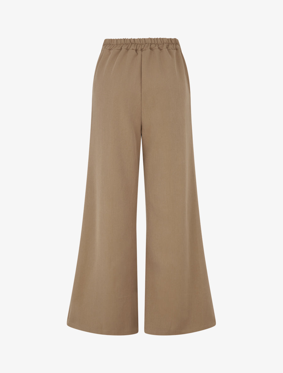 Pantalon ample taille haute élastiquée - Camel clair - 2