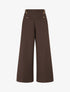 Pantalon à pont à boutons décoratifs - Marron - 1