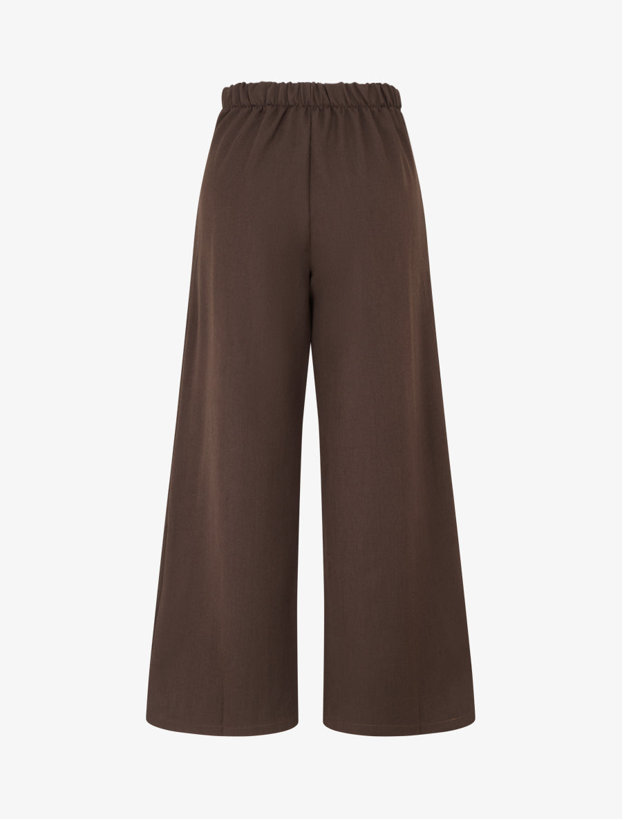 Pantalon à pont à boutons décoratifs - Marron - 2