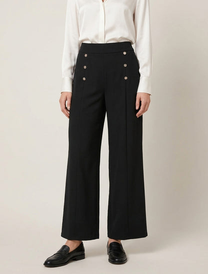 Pantaloni a palazzo taglio dritto - Nero