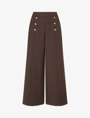 Pantalon pont coupe droite - Marron - 1