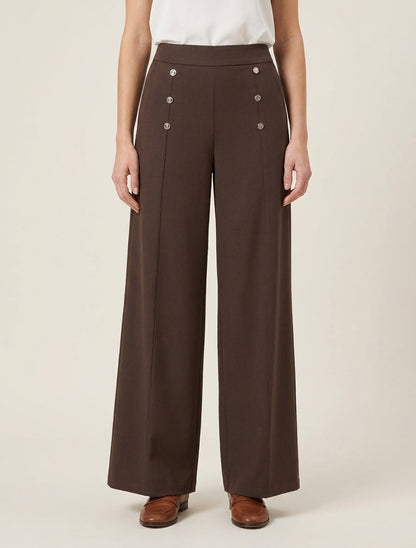 Pantaloni a palazzo taglio dritto - Marrone