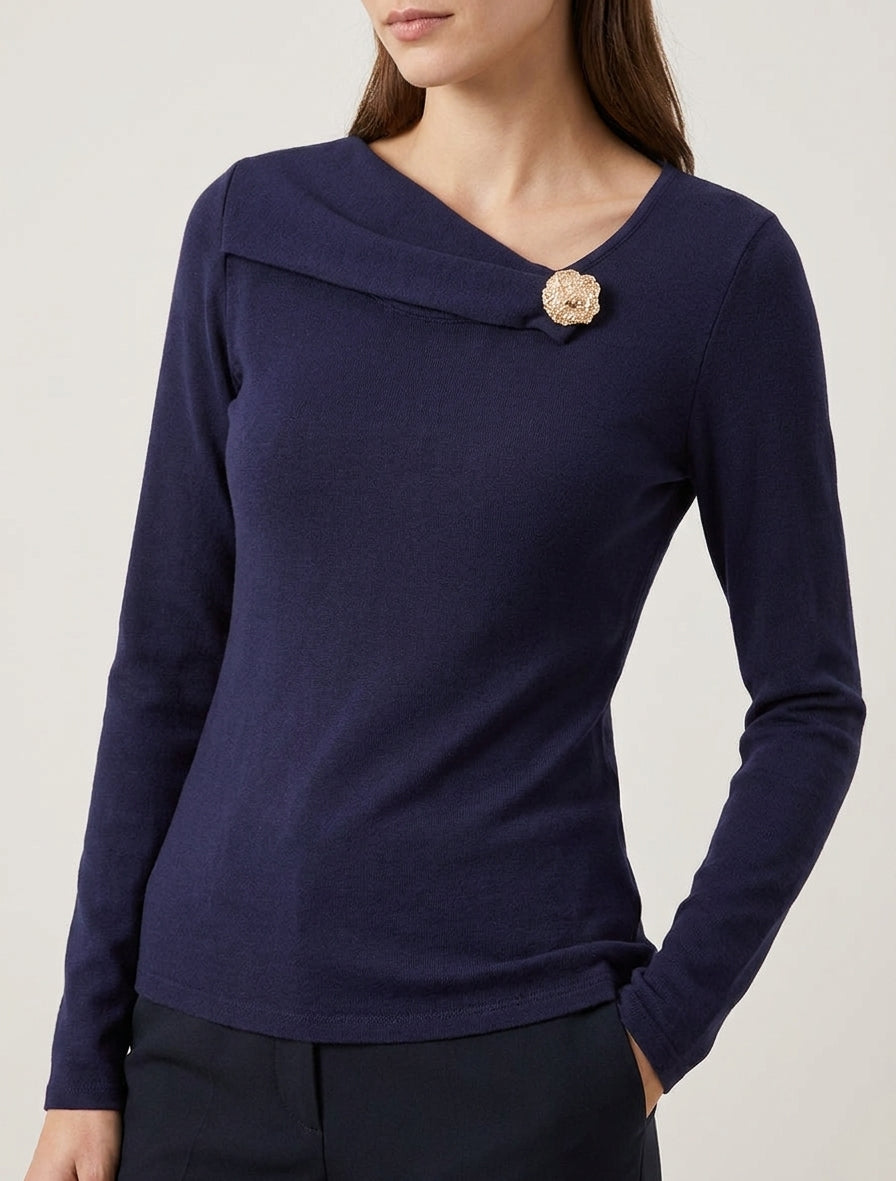 Maglione leggero con inserto gioiello - Marina