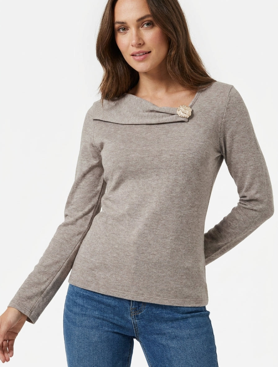 Maglione leggero con inserto gioiello - Talpa