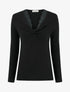 Pull fin à col noué - Noir - 1