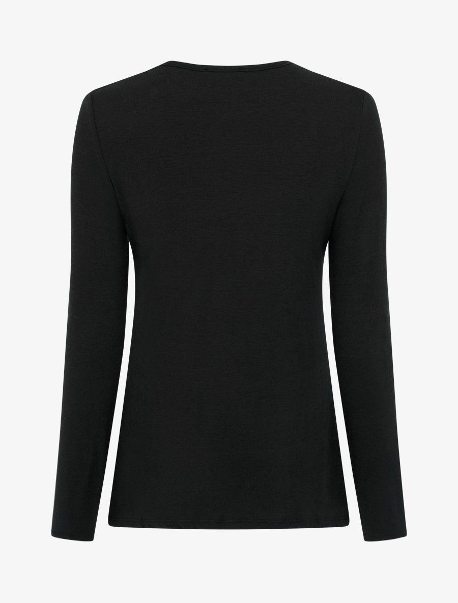 Pull fin à col noué - Noir - 2