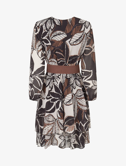 Robe à basque imprimé fleuri - Noir - 2