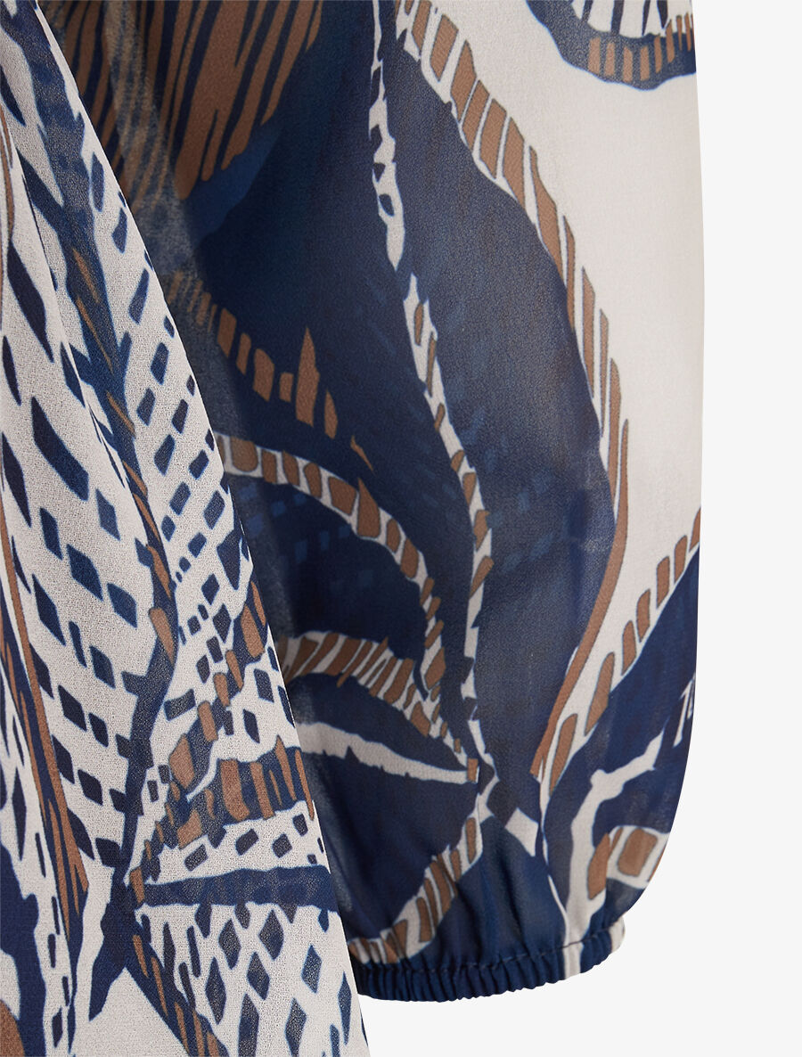 Robe à basque imprimé fleuri - Bleu - 3