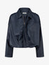 Veste simili ample style bomber - Bleu nuit - 1