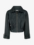 Blouson court en simili - Noir - 1