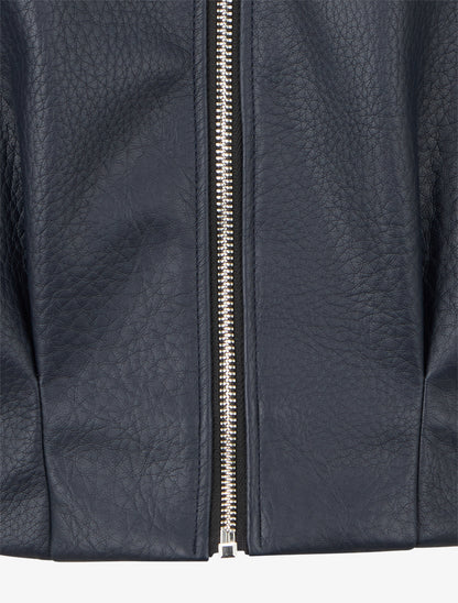 Blouson court en simili - Bleu nuit - 3