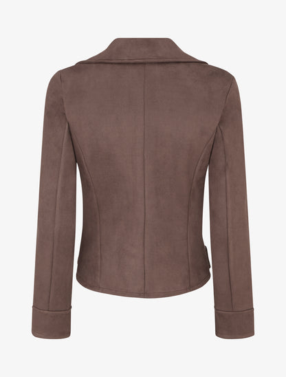 Veste en suédine à fermeture zippée - Chocolat - 2