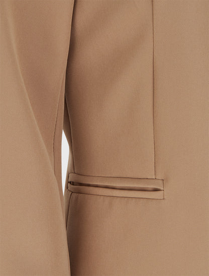 Veste ouverte à col cranté et épaulettes - Camel clair - 3