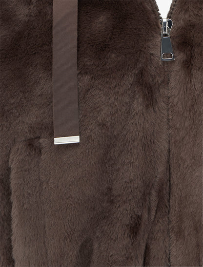 Veste en fourrure synthétique - Marron - 3