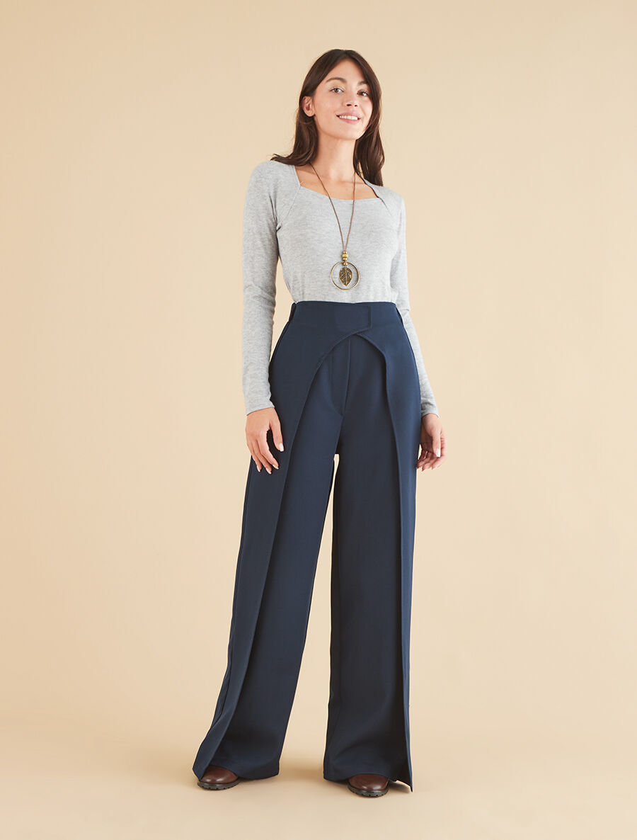 Pull fin à col carré - Gris clair - 4