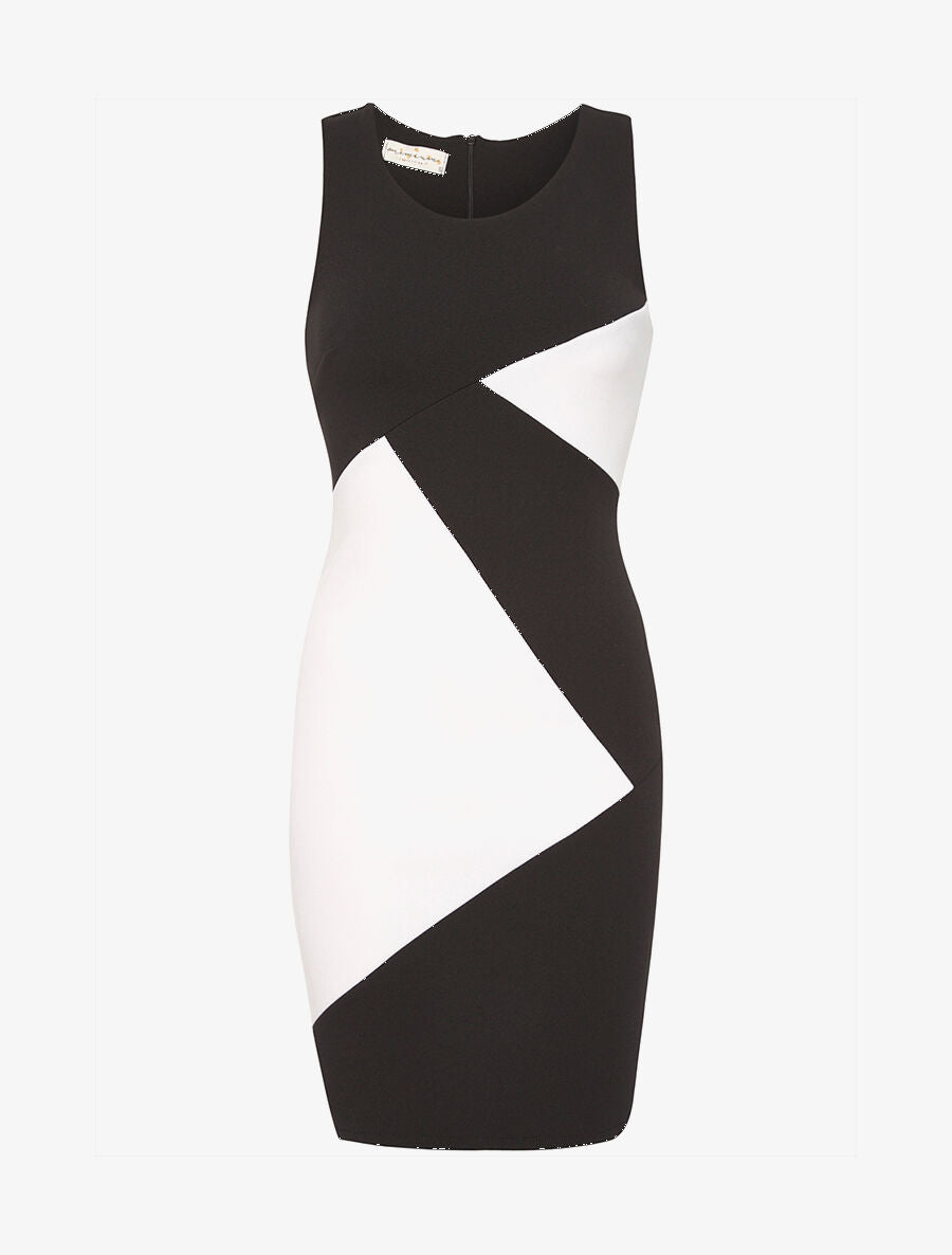 Robe bicolore droite - noir/blanc - 1