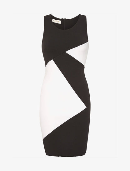 Robe bicolore droite - noir/blanc - 1