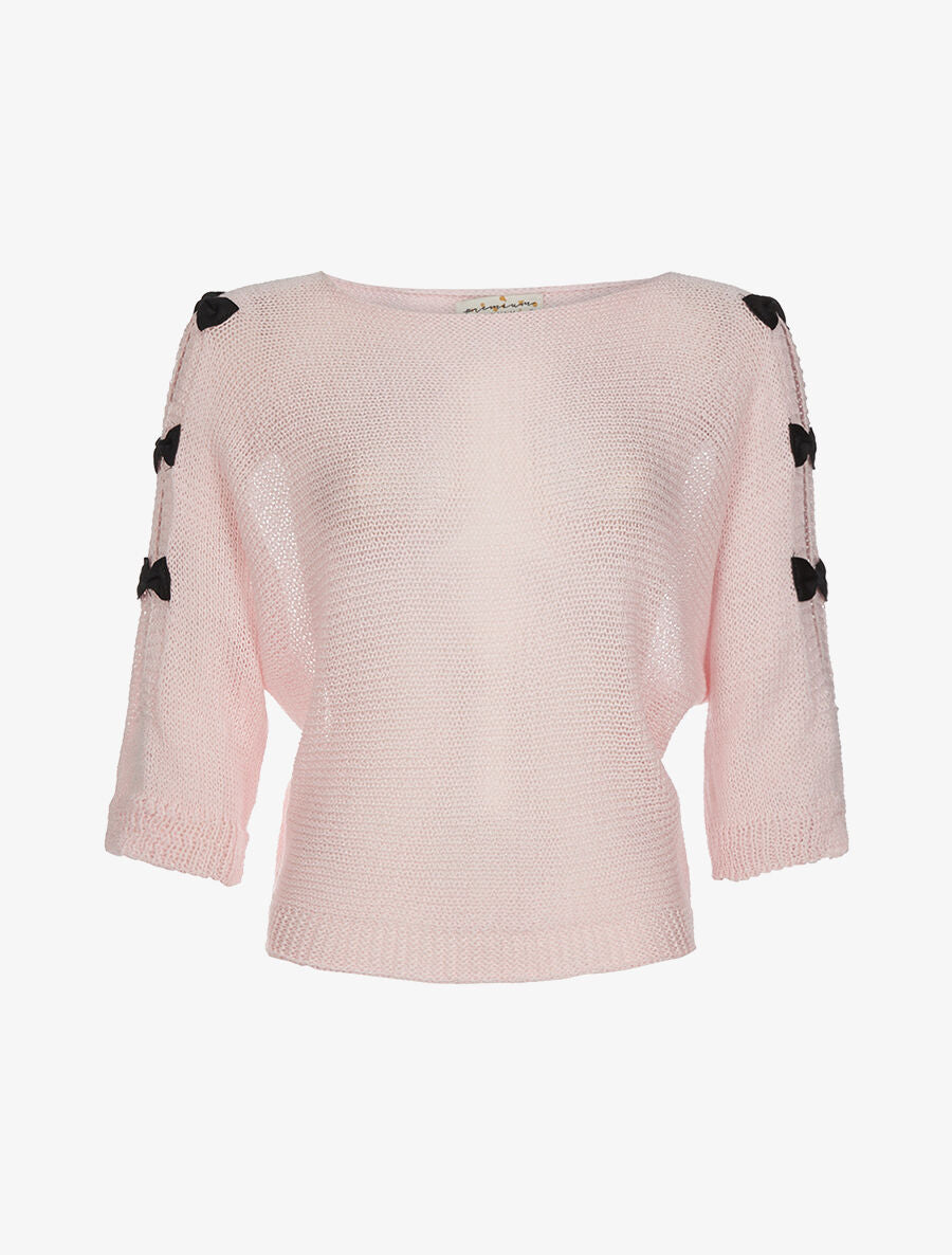 Pull manches à flots - rose - 3