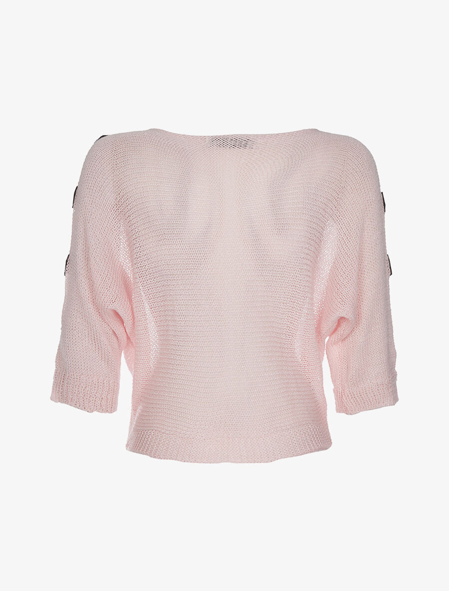 Pull manches à flots - rose - 2