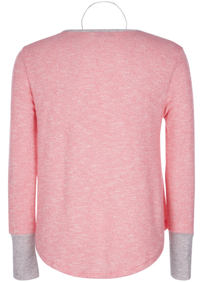 Pull manches grises - Rose - 2